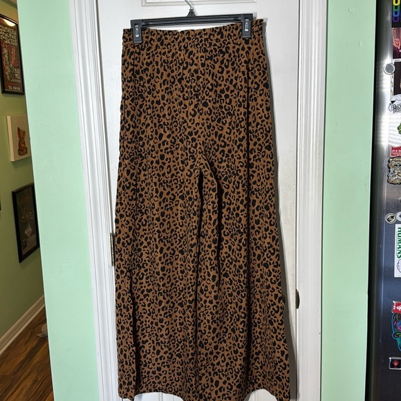 Sienna Sky Leopard Print Wide Leg Trouser Pants Wild Cat Kitty Boho Comfy Size M - Picture 6 of 9